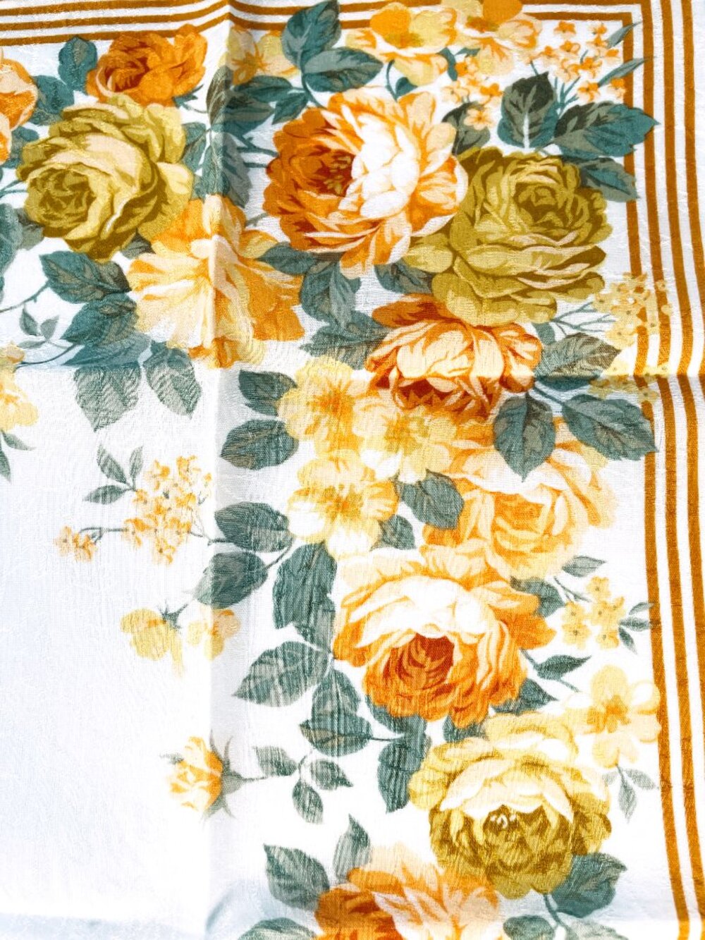 Vintage Yves Saint Laurent Cotton Floral Scarf – Rolled Hem - Picture 6 of 9